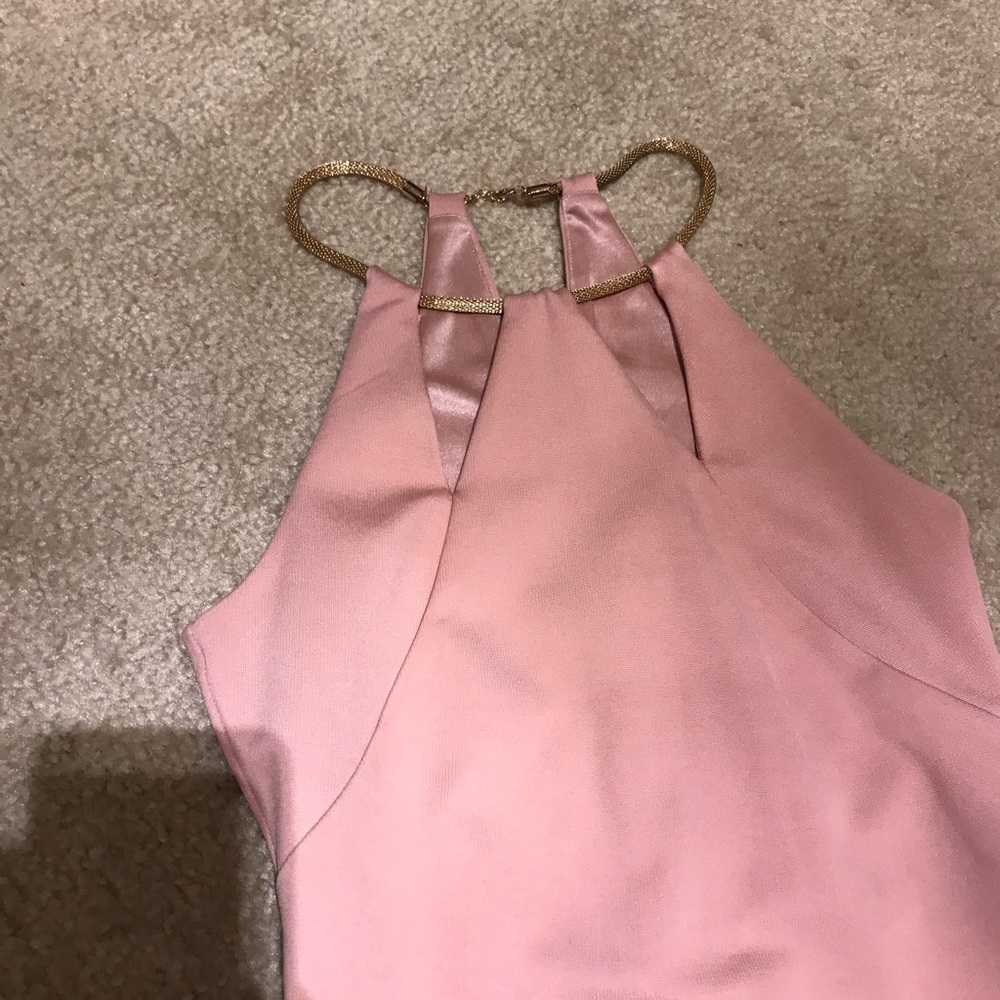 Bebe gold chain halter dress XXS